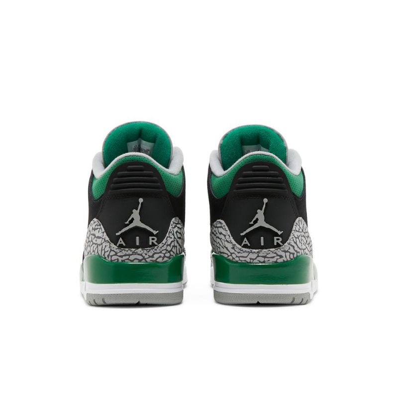 Air Jordan 3 Retro Sort Grøn Grå Hvid Sko Herre